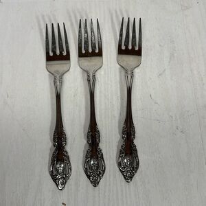 Oneida Community BRAHMS Stainless Steel‎ 3 Salad Forks Silverware Flatware